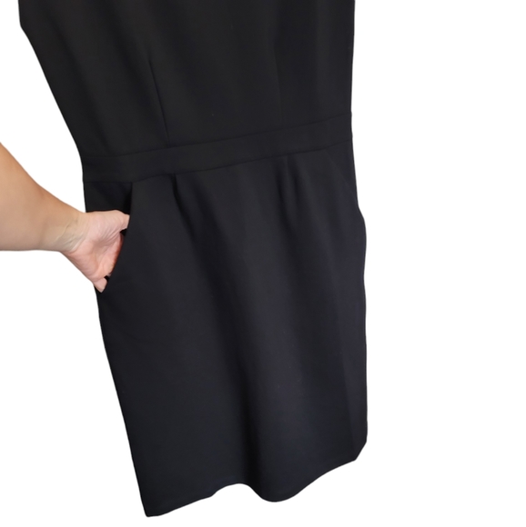 🆕️ Quince Ultra Stretch Ponte Cap Sleeve Dress in Black - Picture 10 of 15